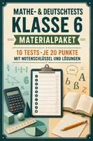 Vorschau - Arbeitsblätter - Materialpaket: Mathe & Deutsch kompakt – 10 Tests für Klasse 6 mit Punkten und Lösungen - Deckblatt
