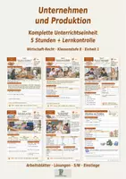 Vorschau - Stundenentwürfe - Unternehmen und Produktion | Wirtschaft-Recht Klasse 8 | 5 Stunden + Lernkontrolle - Deckblatt