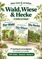 Vorschau - Stundenentwürfe - Sachtexte zum Leseverständnis Klasse 4: Wald, Wiese & Hecke | 3 Hefte im Paket - Deckblatt