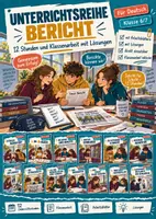 Vorschau - Arbeitsblätter - Unterrichtsreihe Bericht | 12 Stunden und Klassenarbeit mit Lösungen | Deutsch Klasse 6/7 - Deckblatt