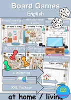 Vorschau - Mal- und Bastelvorlagen - Materialpaket - Brettspiele / Board Games - At home / Living / Furniture & Rooms - zu Hause / wohnen / Möbel & Räume - Englisch - Deckblatt