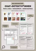 Vorschau - Arbeitsblätter - Materialpaket: Digitale Grundbildung, Medienbildung: Chat-Detektiv*innen: Was verrät dieses Profil? - Deckblatt
