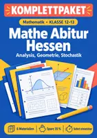 Vorschau - Arbeitsblätter - Mathe Abitur Hessen: Analysis, Geometrie, Stochastik - Deckblatt
