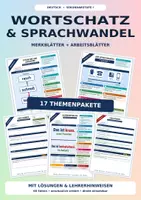 Vorschau - Arbeitsblätter - Wortschatz & Sprachwandel komplett | 17 Merkblatt-Pakete mit Lösungen | Deutsch Klasse 5-10 - Deckblatt
