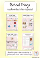 Vorschau - Arbeitsblätter - School Things – wachsendes Materialpaket | Englisch ab Klasse 3 - Deckblatt