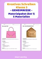 Vorschau - Stundenentwürfe - Materialpaket Kreatives Schreiben Klasse 3 Geheimnisse - 5 Materialien - Deckblatt
