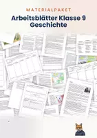 Vorschau - Stundenentwürfe - Materialpaket: 16 Arbeitsblätter für den Geschichtsunterricht in Klasse 9 - Deckblatt
