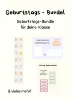 Vorschau - Mal- und Bastelvorlagen - Geburtstags-Bundle - für deine Klasse - Deckblatt