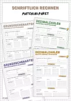 Vorschau - Arbeitsblätter - Grundrechenarten schriftlich (Materialpaket) - Deckblatt