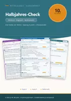 Vorschau - Test - Halbjahres-Check Klasse 10 Mittelschule - alle 3 Fächer - Deckblatt