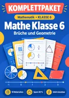 Vorschau - Arbeitsblätter - Mathe Klasse 6 Komplettpaket: Brüche und Geometrie - Deckblatt