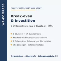 Vorschau - Stundenentwürfe - Break-even & Investition: Paket Kl. 12 - Deckblatt