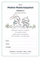 Vorschau - Arbeitsblätter - Materialpaket für Klasse 2: Zahlenstrahl, Rechnen bis 100 und Rechenstrategien, Längen messen und vergleichen - Deckblatt