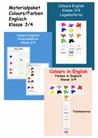Vorschau - Arbeitsblätter - Materialpaket Farben Englisch/ Colours Klasse 3/4 - Deckblatt