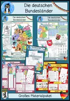 Vorschau - Arbeitsblätter - Bundesländer Materialpaket - Test, Tafelmaterial, Leseweg, Spiele, kooperatives Poster, Arbeitsblätter + Lösungen - Deckblatt