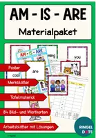 Vorschau - Arbeitsblätter - Am - is - are - Materialpaket - to be - Deckblatt