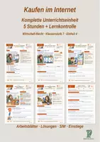 Vorschau - Stundenentwürfe - Kaufen im Internet – 5 Stunden und Lernkontrolle | Wirtschaft-Recht Klasse 7 - Deckblatt