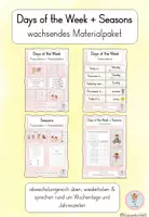 Vorschau - Arbeitsblätter - Days of the Week + Seasons – wachsendes Materialpaket | Englisch Klasse 3 - Deckblatt