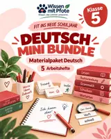 Vorschau - Arbeitsblätter - Fit ins neue Schuljahr – Deutsch Klasse 5 | Mini-Bundle mit 5 Arbeitsheften - Deckblatt
