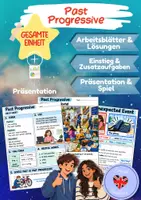 Vorschau - Spiele - Past Progressive - Gesamte Einheit (Einführung, Arbeitsblätter und Brettspiel) - Deckblatt