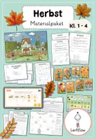 Vorschau - Stundenentwürfe - Herbst & Halloween Klasse 1–4: Lesen, Zuhören, Rätsel, Schreibanlässe - Deckblatt