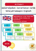Vorschau - Aufgabenkarten - Materialpaket: Schuljahresbeginn Englisch: 3x Conversation Cards ab Klasse 8 (differenziert) - Deckblatt