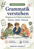 Vorschau - Arbeitsblätter - Englisch Klasse 6 – Grammatikdiagnose und Adjectives & Adverbs im Paket - Deckblatt