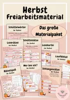 Vorschau - Stundenentwürfe - 🍁 Lesen, schreiben & knobeln im Herbst: Großes Materialpaket für die Freiarbeit! - Deckblatt
