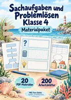 Vorschau - Arbeitsblätter - Sachaufgaben und Problemlösen Klasse 4 | Materialpaket | 20 PDFs mit 200 Arbeitsblättern - Deckblatt