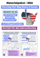 Vorschau - Stundenentwürfe - 🇺🇸📚 USA-Einstiegspaket: Landeskunde & Musik | Englisch Kl. 7/8 | 2-fach differenziert - Deckblatt
