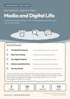Vorschau - Arbeitsblätter - Media and Digital Life — Englisch E-Phase, Paket 3 von 6 Medien und digitales Leben · fünf Einheiten, 50 Seiten - Deckblatt
