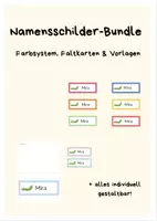 Vorschau - Poster - Namensschilder-Bundle | Farbsystem, Faltkarten & Vorlagen - Deckblatt