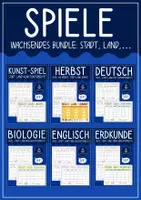 Vorschau - Arbeitsblätter - Kreative Stadt Land Fluss Spiele für Vertretungsstunden - Wachsendes Materialpaket - Deckblatt