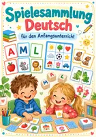 Vorschau - Arbeitsblätter - Materialpaket XXL - Spielesammlung für den Anfangsunterricht Deutsch - Wortschatz - DaZ - Leseförderung - Deckblatt
