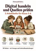 Vorschau - Arbeitsblätter - Digital handeln und Quellen prüfen – 5 Arbeitshefte Klasse 5–6 - Deckblatt
