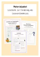 Vorschau - Unterrichtsreihen - Materialpaket - Lesetexte zur Förderung vom Leseverständnis - Deckblatt