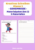 Vorschau - Stundenentwürfe - Materialpaket Kreatives Schreiben Klasse 3 Geheimnisse - 5 Materialien (Set 2) - Deckblatt