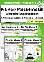 Vorschau - Arbeitsblätter - Fit für Klasse 2–5 – Mathematik wiederholen & festigen | Komplettset Klasse 1–4 mit Lösungen - Deckblatt