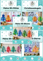 Vorschau - Mal- und Bastelvorlagen - Weihnachten Kunst & Basteln Grundschule – 3D-Hängedeko | 5er Materialpaket Klasse 2–4 - Deckblatt