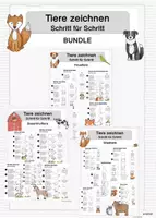 Vorschau - Mal- und Bastelvorlagen - Tiere zeichnen Schritt für Schritt - Materialpaket - Deckblatt