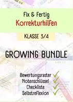 Vorschau - Test - GROWING BUNDLE I Fix & Fertig Korrekturhilfen I Kriterien, Checkliste, Notenschlüssel, Selbstreflexion I Klasse 3/4 I EditIERBAR - Deckblatt