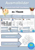 Vorschau - Arbeitsblätter - Ausmalbilder & Mandalas PAKET - zu Hause / wohnen / Möbel & Räume - Grundschule - Bastelvorlagen - Deckblatt