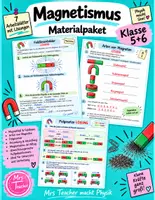 Vorschau - Mal- und Bastelvorlagen - Materialpaket Magnetismus Klasse 5 - Arbeitsblätter - Deckblatt