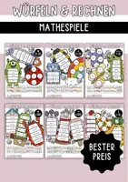 Vorschau - Arbeitsblätter - Würfeln & Rechnen - Großes Mathespiele-Paket - Deckblatt