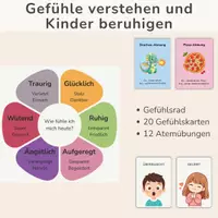 Vorschau - Arbeitsblätter - Gefühlskarten, Gefühlsrad, Atemübungen | Gefühle verstehen & Kinder beruhigen - Deckblatt