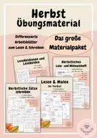 Vorschau - Stundenentwürfe - Großes Materialpaket - im Herbst - differenzierte Arbeitsblätter - Deckblatt