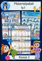 Vorschau - Arbeitsblätter - Einmaleins Materialpaket 1x1 Klasse 2 | Rechenspaziergänge, Suchsel & Rechnen und Malen - Deckblatt