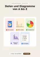 Vorschau - Arbeitsblätter - Daten und Diagramme von A bis Z | 80 Arbeitsblätter mit Lösungen - Deckblatt