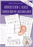 Vorschau - Arbeitsblätter - Hörverstehen 1. Klasse – Zuhören üben mit Lauschaufgaben | Spätsommer & Schulsachen | Materialpaket - Deckblatt