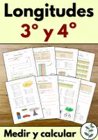 Vista previa - Hojas de trabajo - Medidas de longitud (3º y 4º Primaria) - PAQUETE COMPLETO - Portada